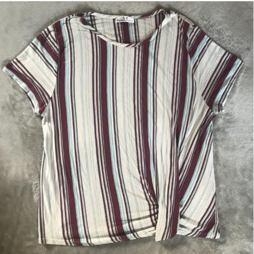 Rebellious Dreamer | Twist Knot Striped Top